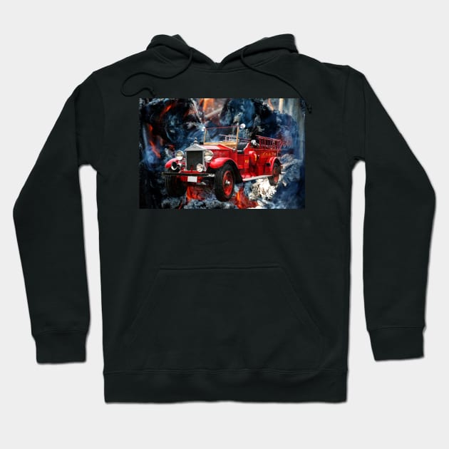 Vintage Fire Engine Hoodie by JimDeFazioPhotography